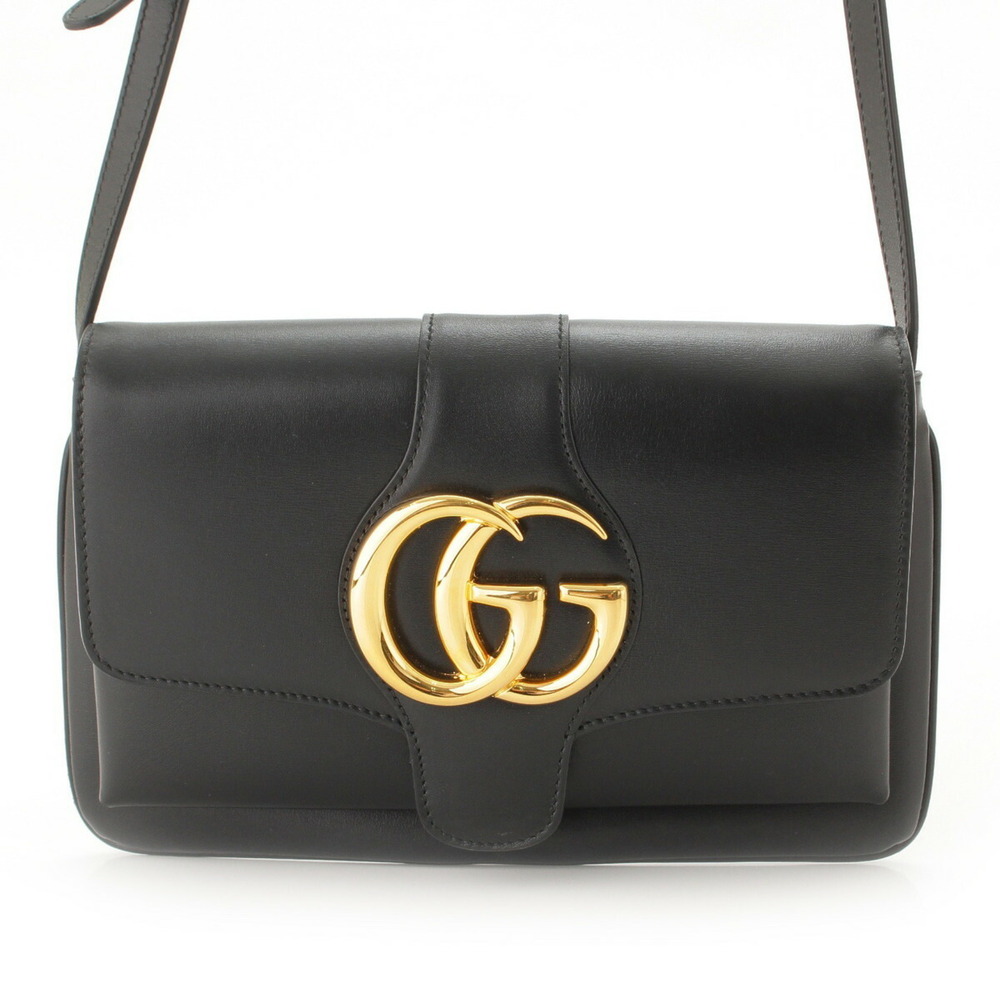 GucciGucci Ally Double GG Leather Shoulder Bag Black